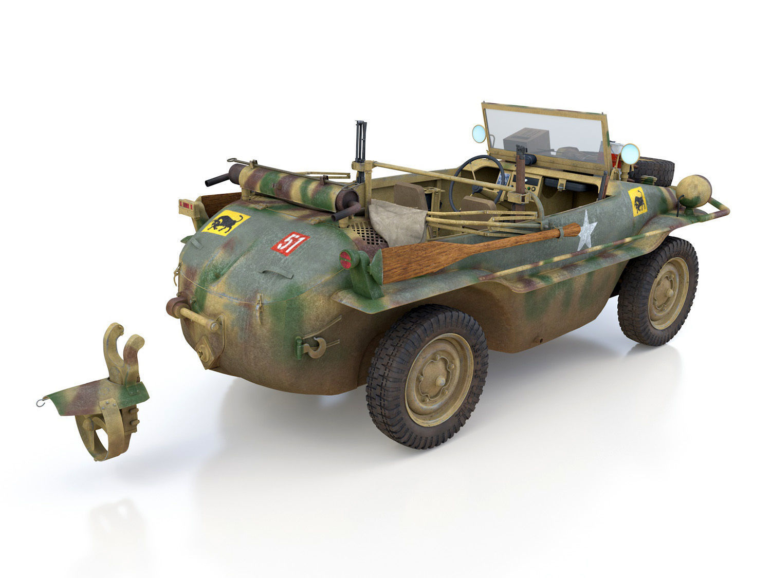VW - Typ 166 - Schwimmwagen - 23 Hussars  3D model_13