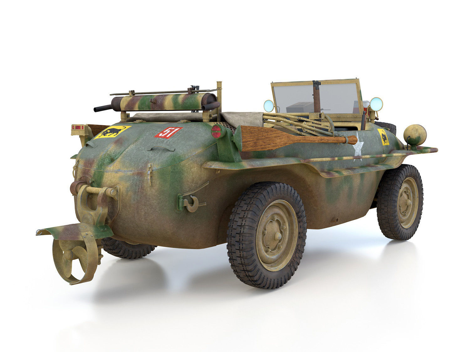 VW - Typ 166 - Schwimmwagen - 23 Hussars  3D model_5