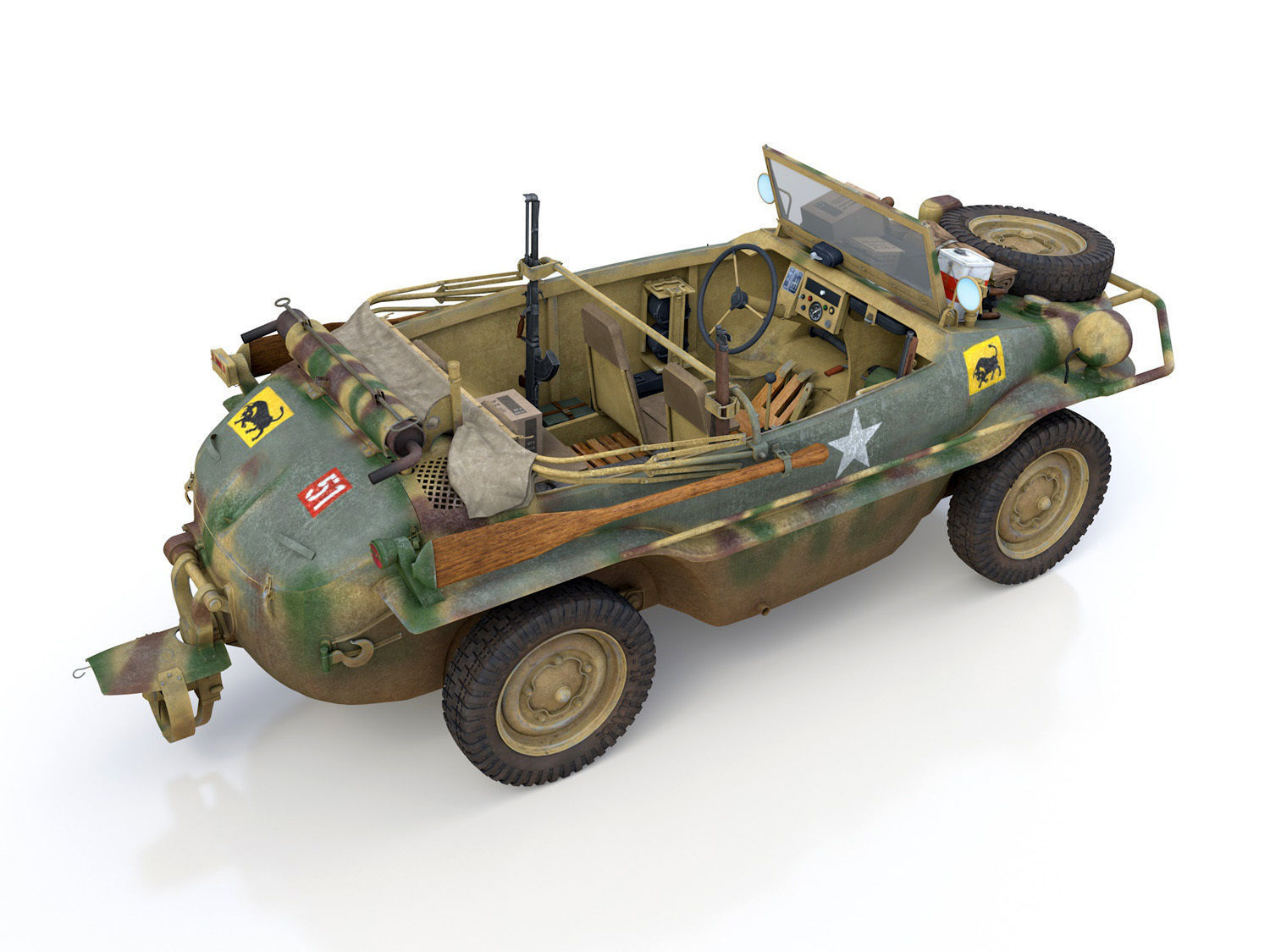 VW - Typ 166 - Schwimmwagen - 23 Hussars  3D model_6