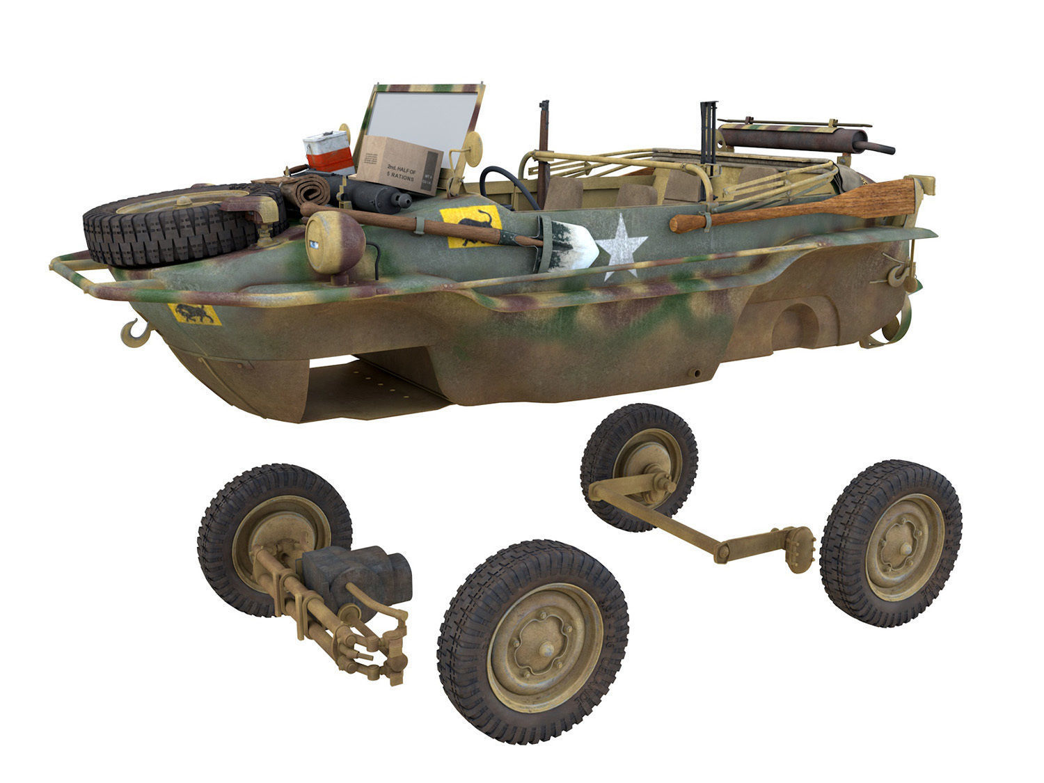 VW - Typ 166 - Schwimmwagen - 23 Hussars  3D model_15