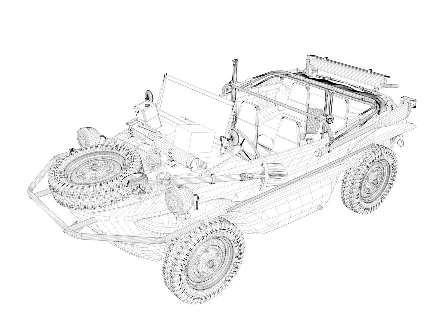 VW - Typ 166 - Schwimmwagen - 23 Hussars  3D model_18