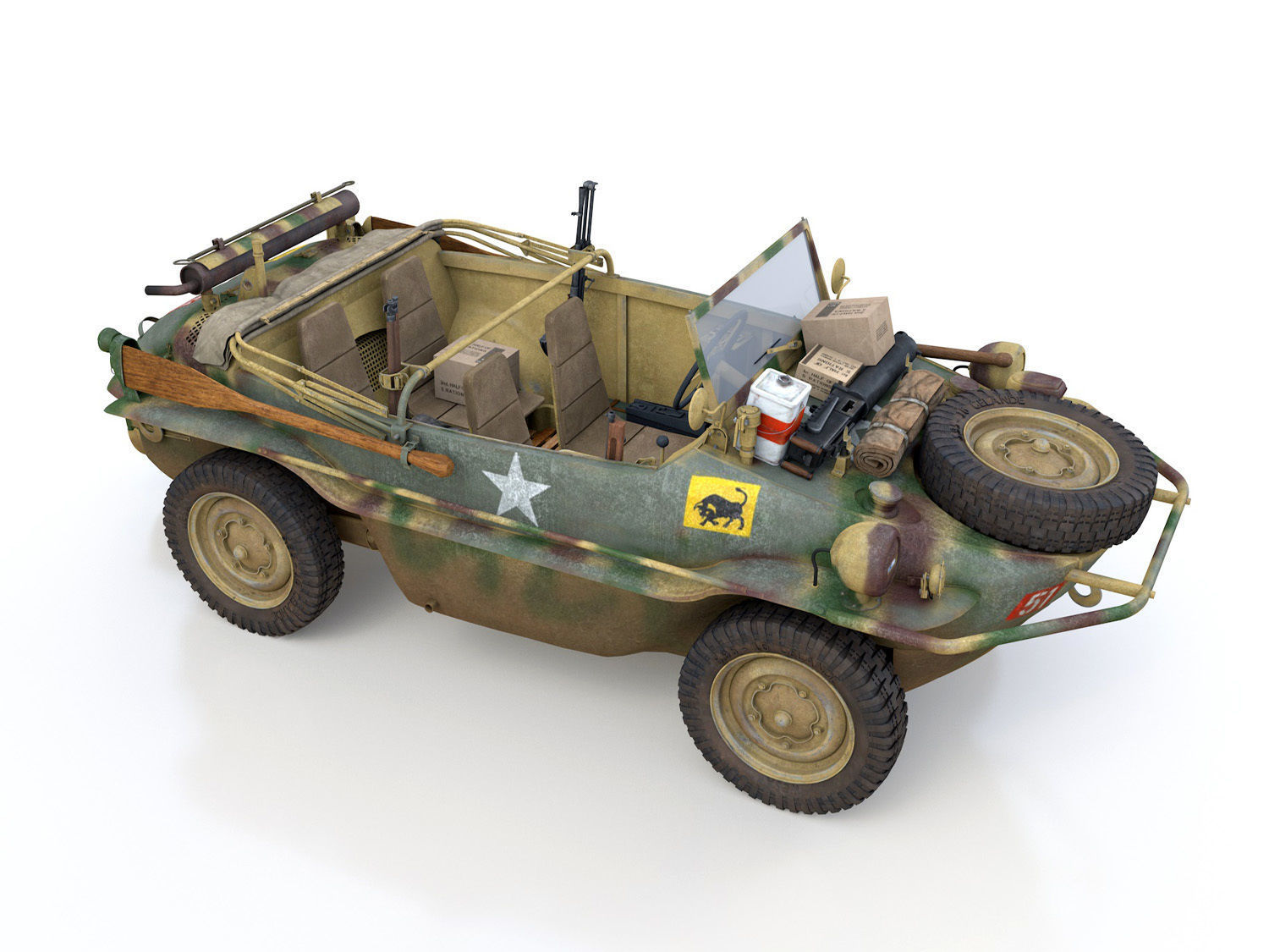 VW - Typ 166 - Schwimmwagen - 23 Hussars  3D model_8