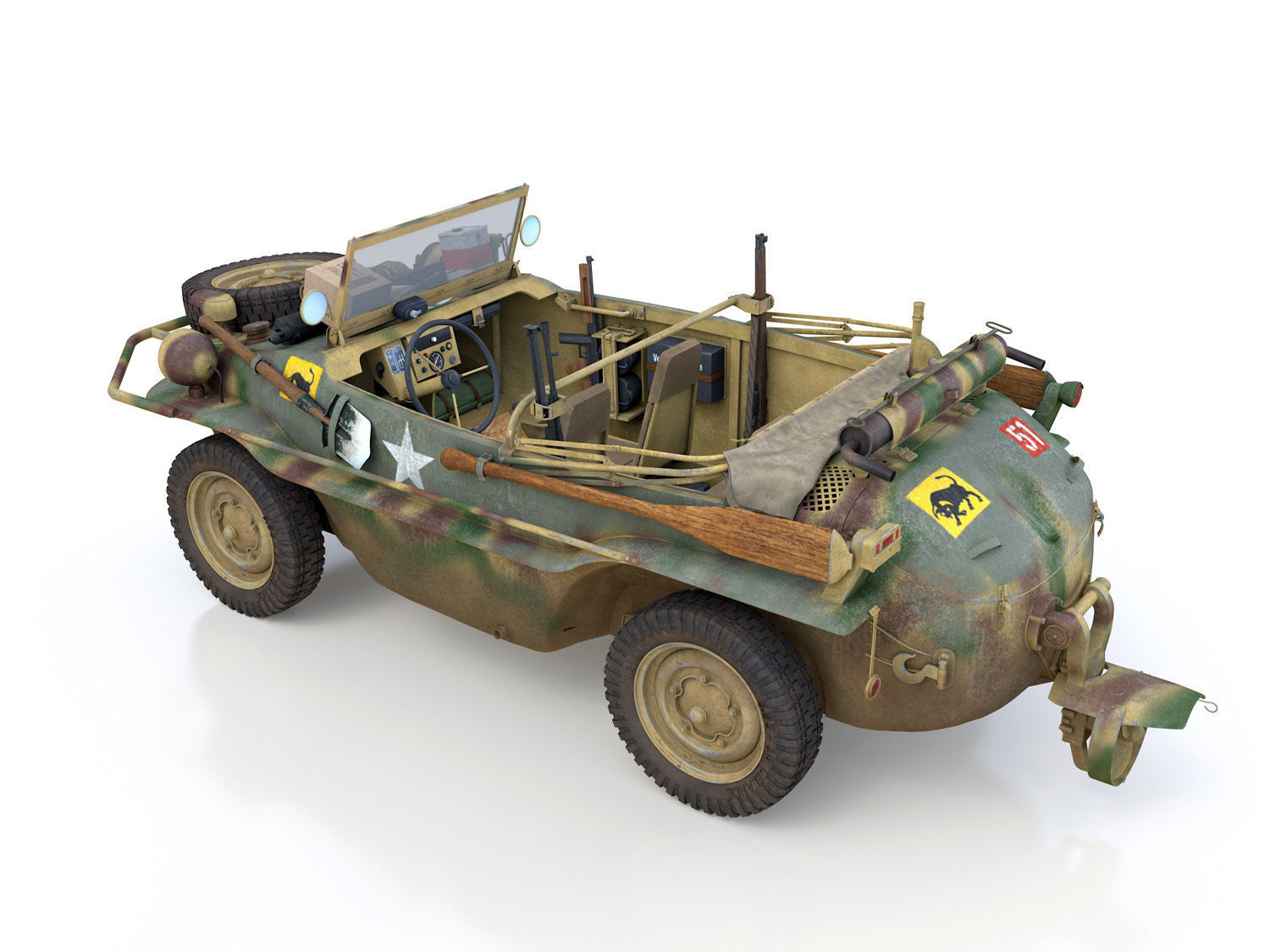VW - Typ 166 - Schwimmwagen - 23 Hussars  3D model_3
