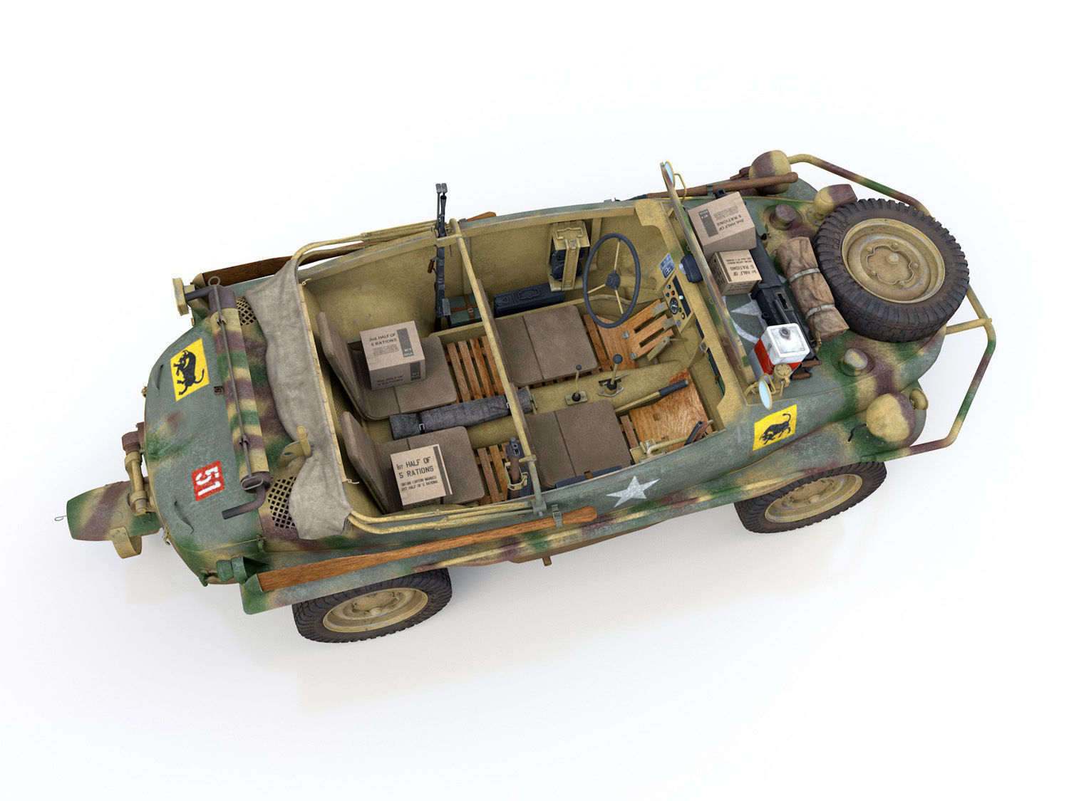 VW - Typ 166 - Schwimmwagen - 23 Hussars  3D model_10