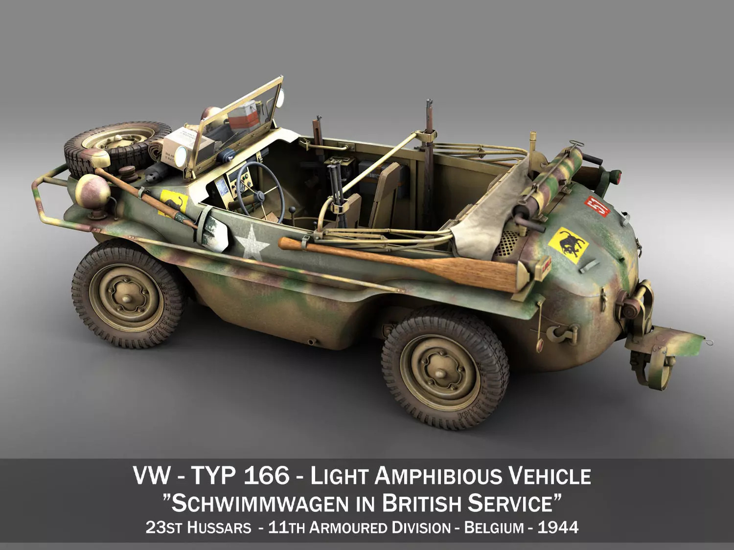 VW - Typ 166 - Schwimmwagen - 23 Hussars  3D model_0