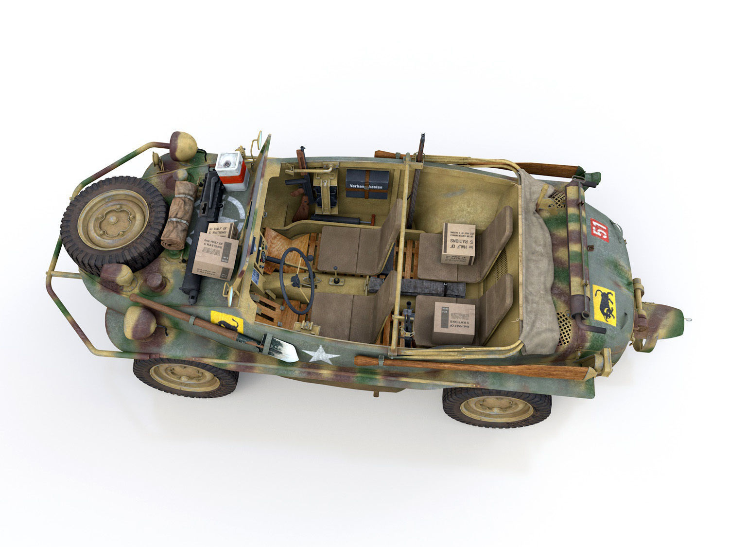VW - Typ 166 - Schwimmwagen - 23 Hussars  3D model_11