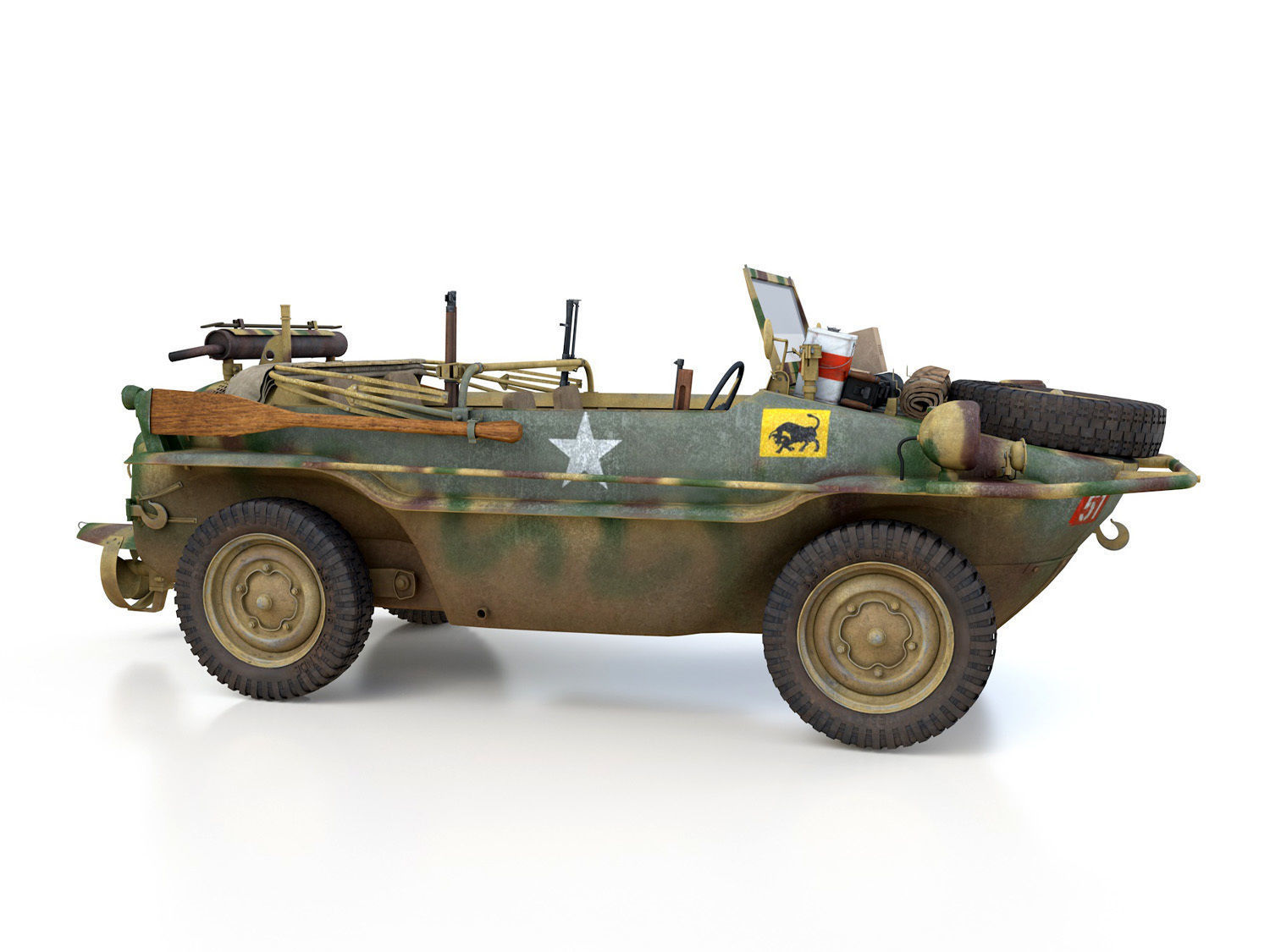 VW - Typ 166 - Schwimmwagen - 23 Hussars  3D model_7