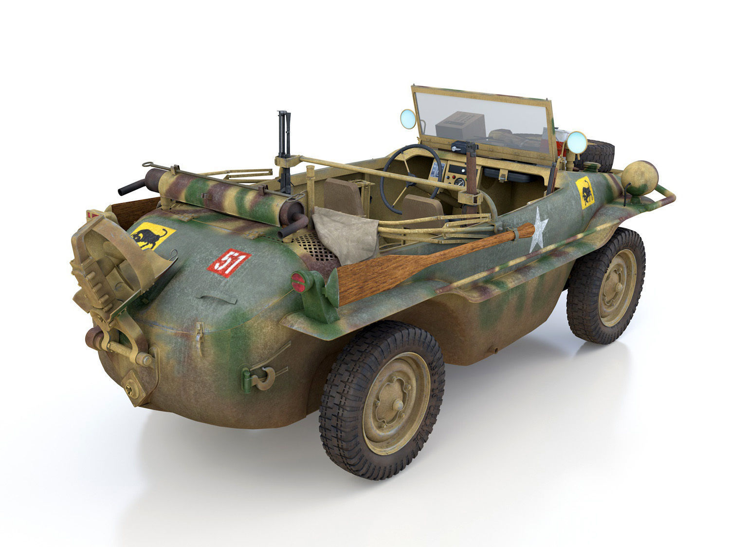 VW - Typ 166 - Schwimmwagen - 23 Hussars  3D model_12