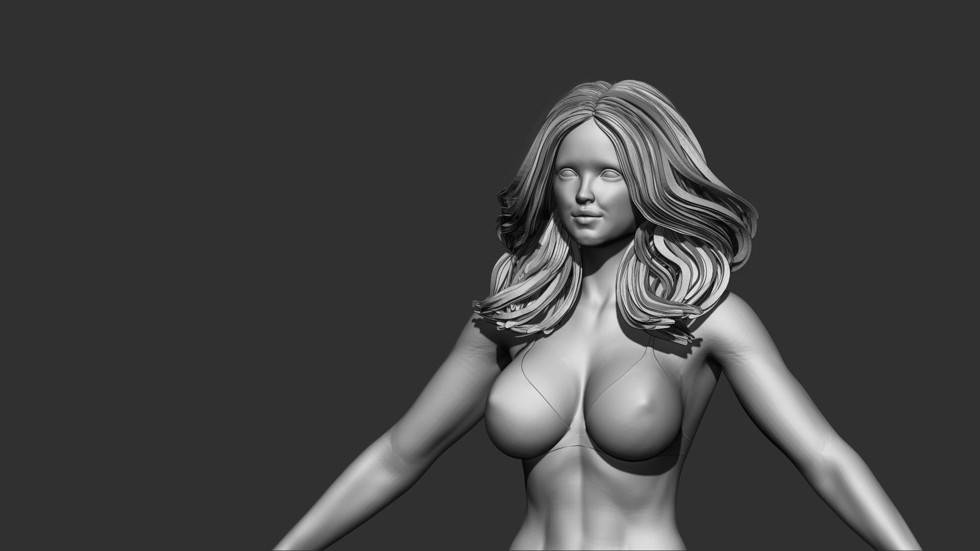 Female 3d print woman 3D model_4