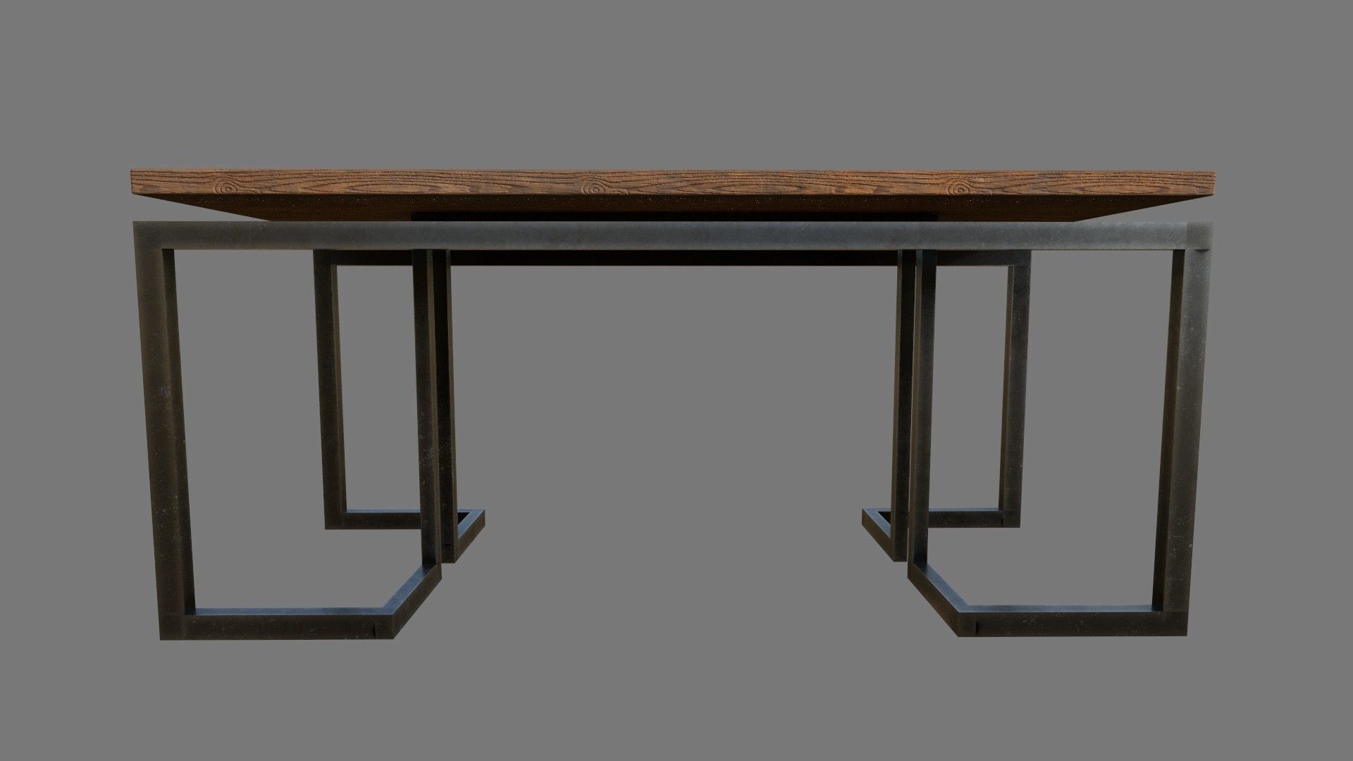 Wooden Table Low-poly 3D model_2