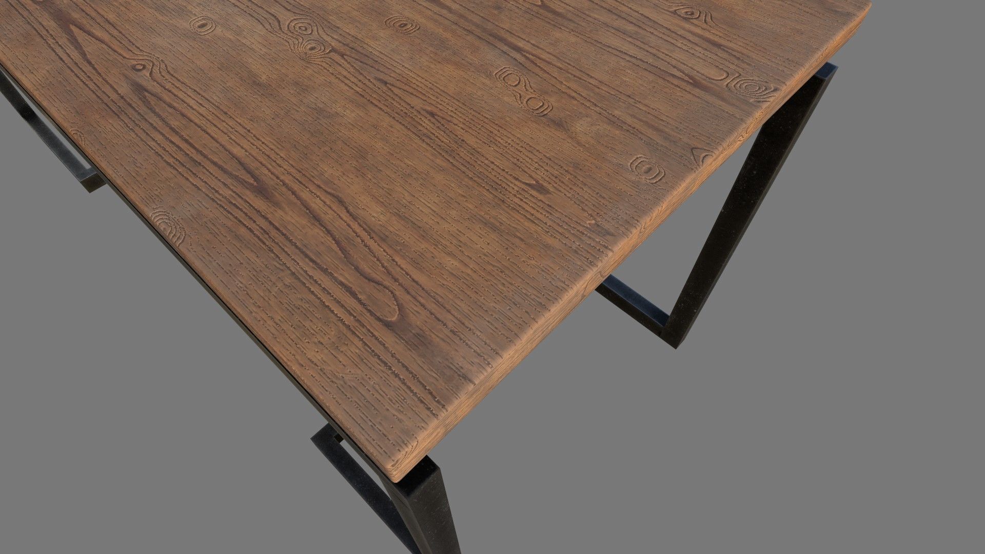 Wooden Table Low-poly 3D model_4
