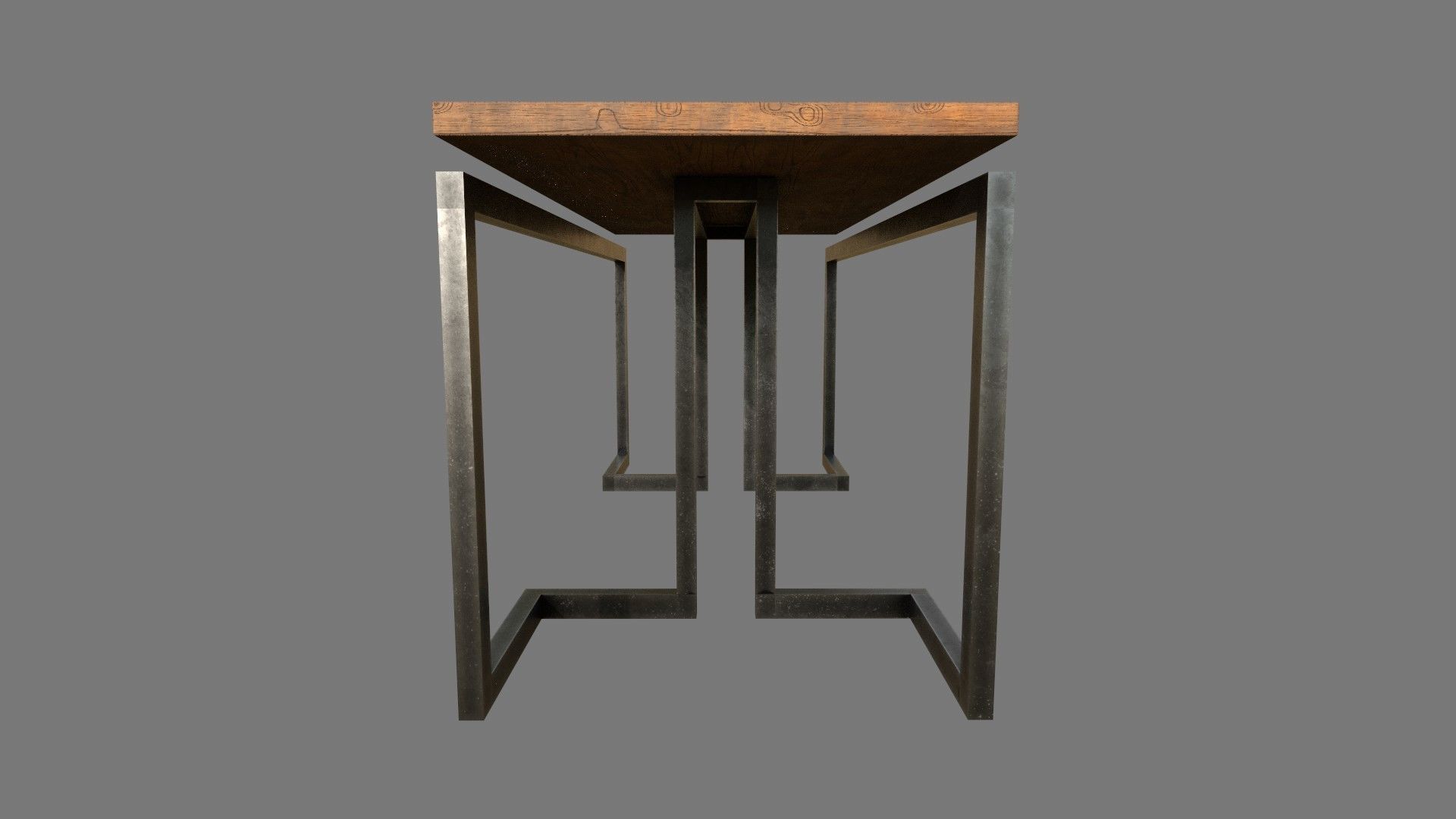 Wooden Table Low-poly 3D model_3