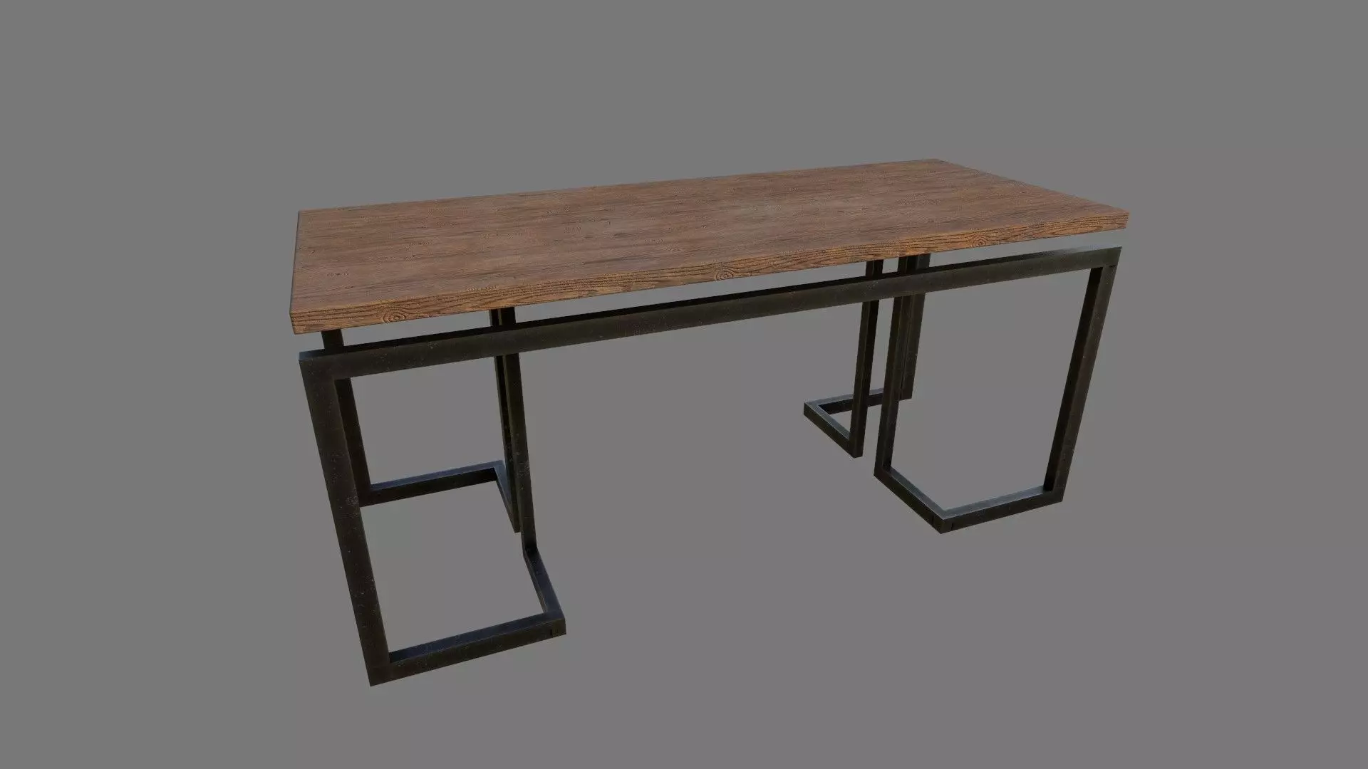 Wooden Table Low-poly 3D model_0