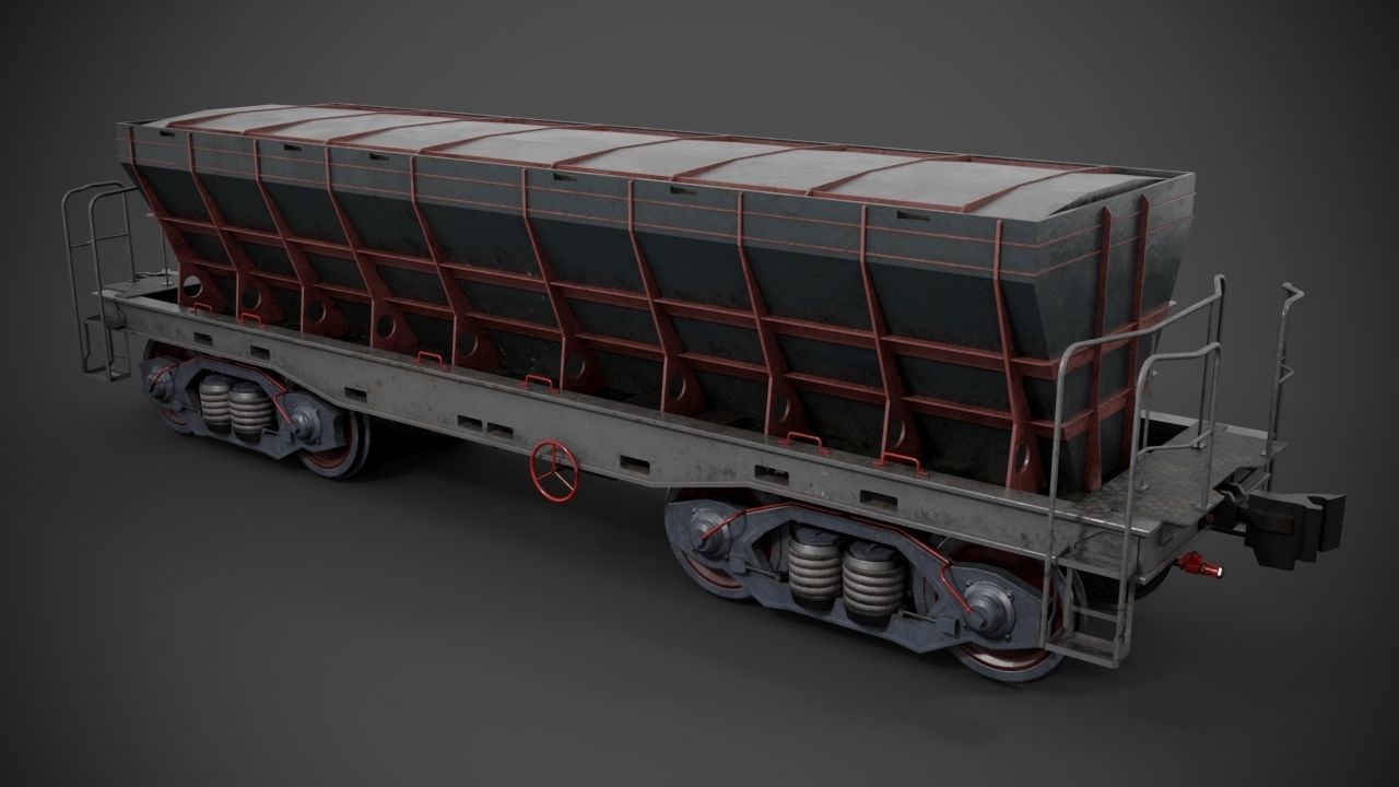 Railway cargo car 3D model_3
