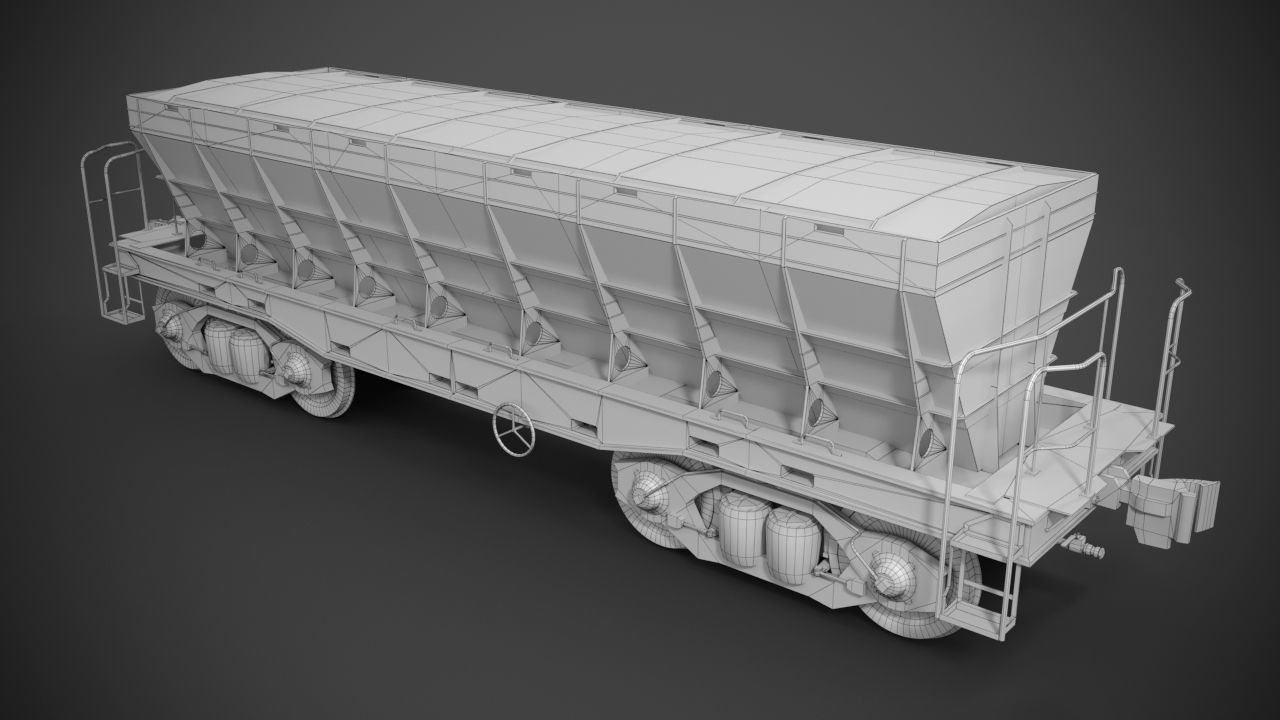 Railway cargo car 3D model_10