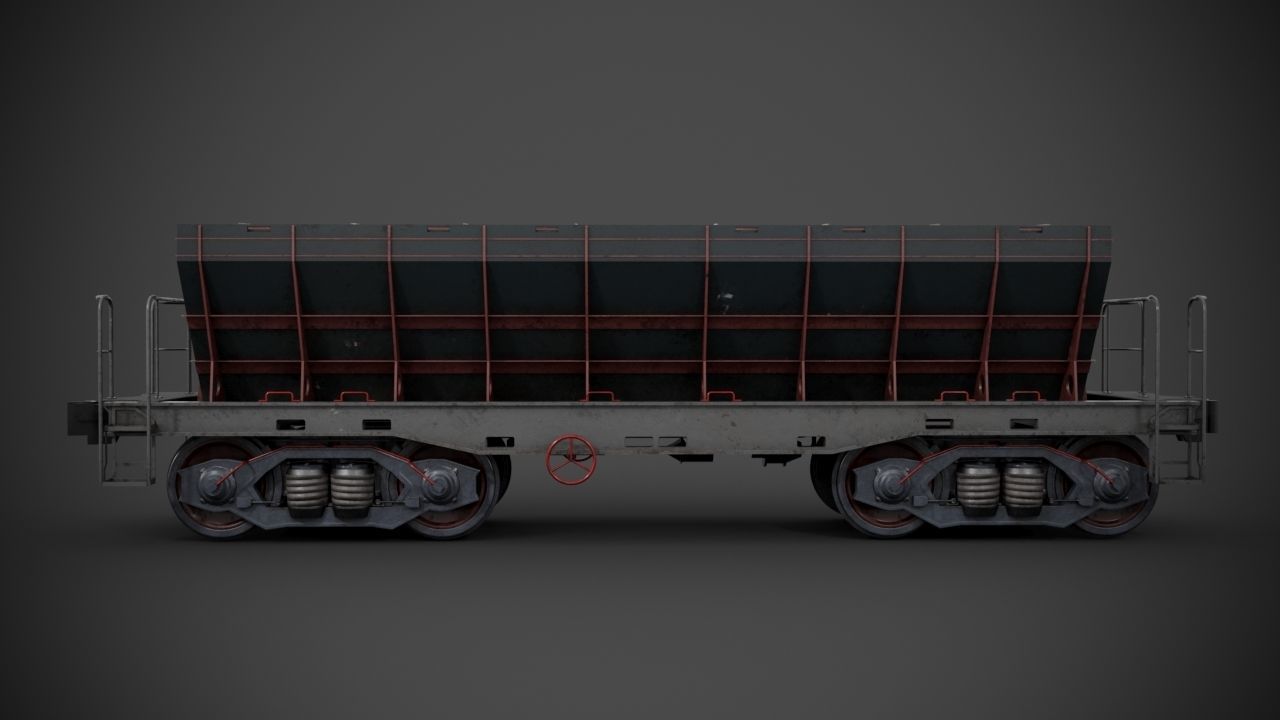 Railway cargo car 3D model_6