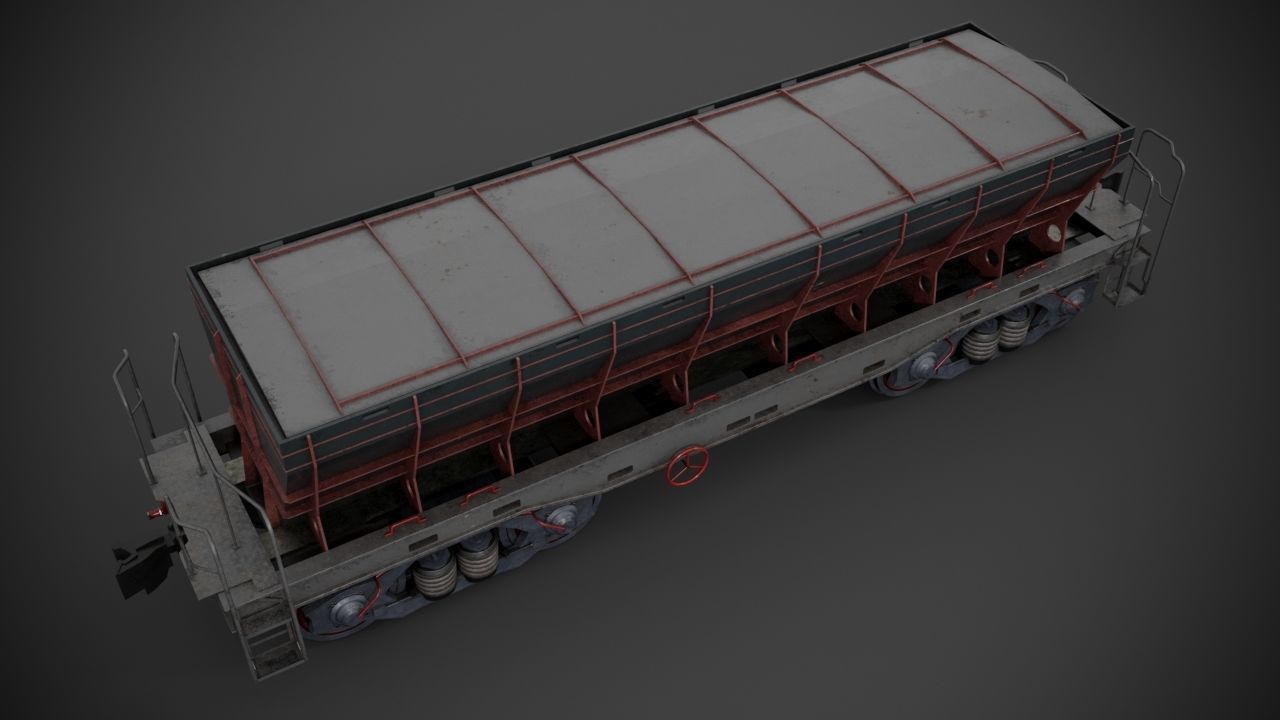 Railway cargo car 3D model_5