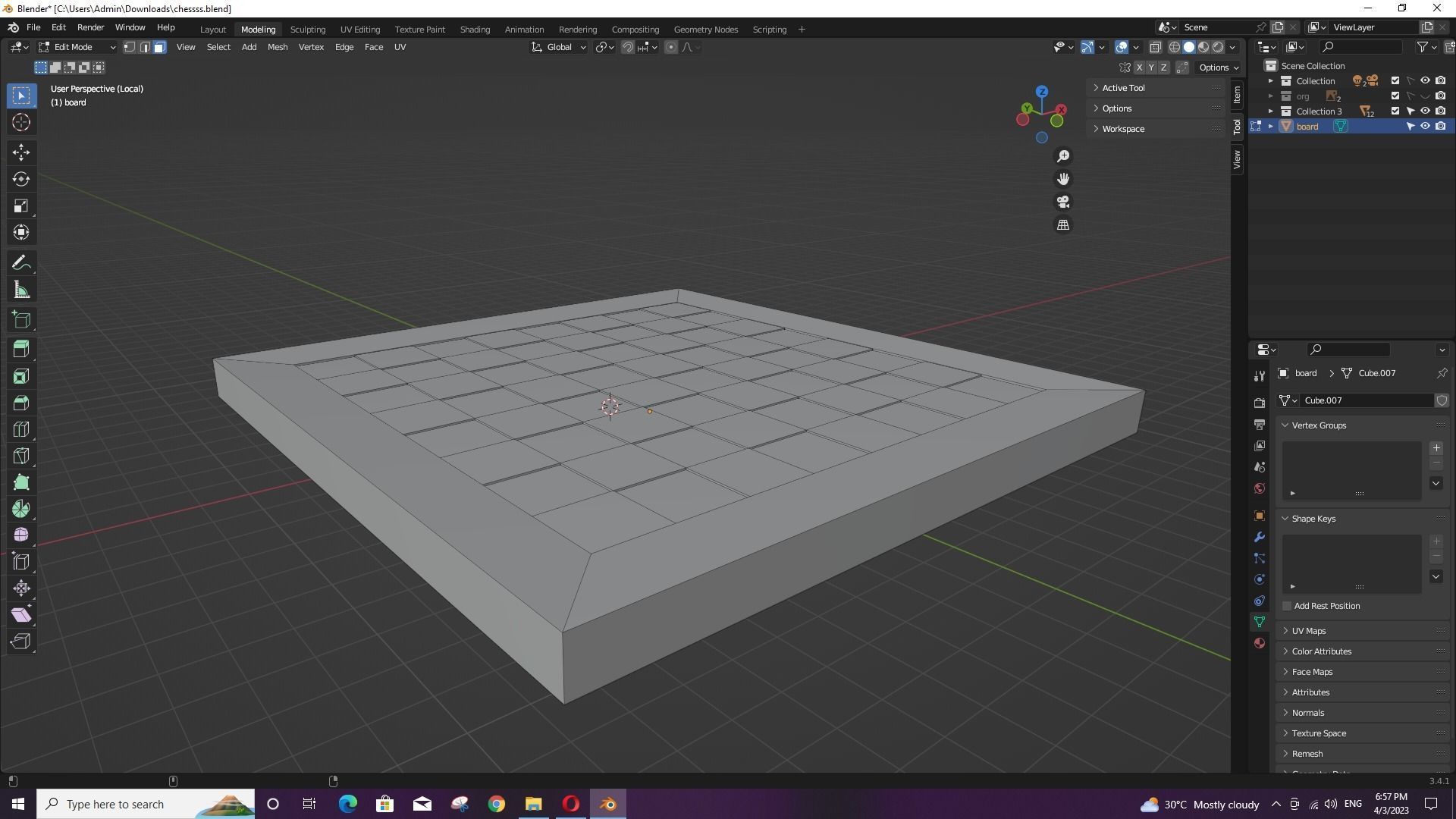 Chess set board with pieces Low-poly 3D model_6