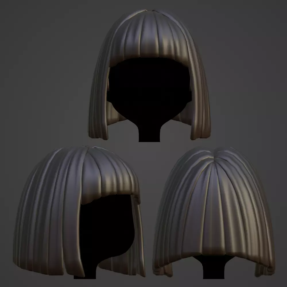Hair style female 10 3D model_0