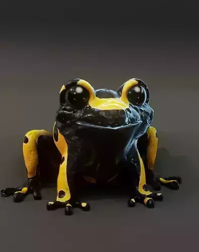 Cartoon Yellow-banded Frog Facial Expressions and 12 Animations Low-poly 3D model Cartoon Yellow-banded Frog Facial Expressions and 12 Animations Low-poly 3D model