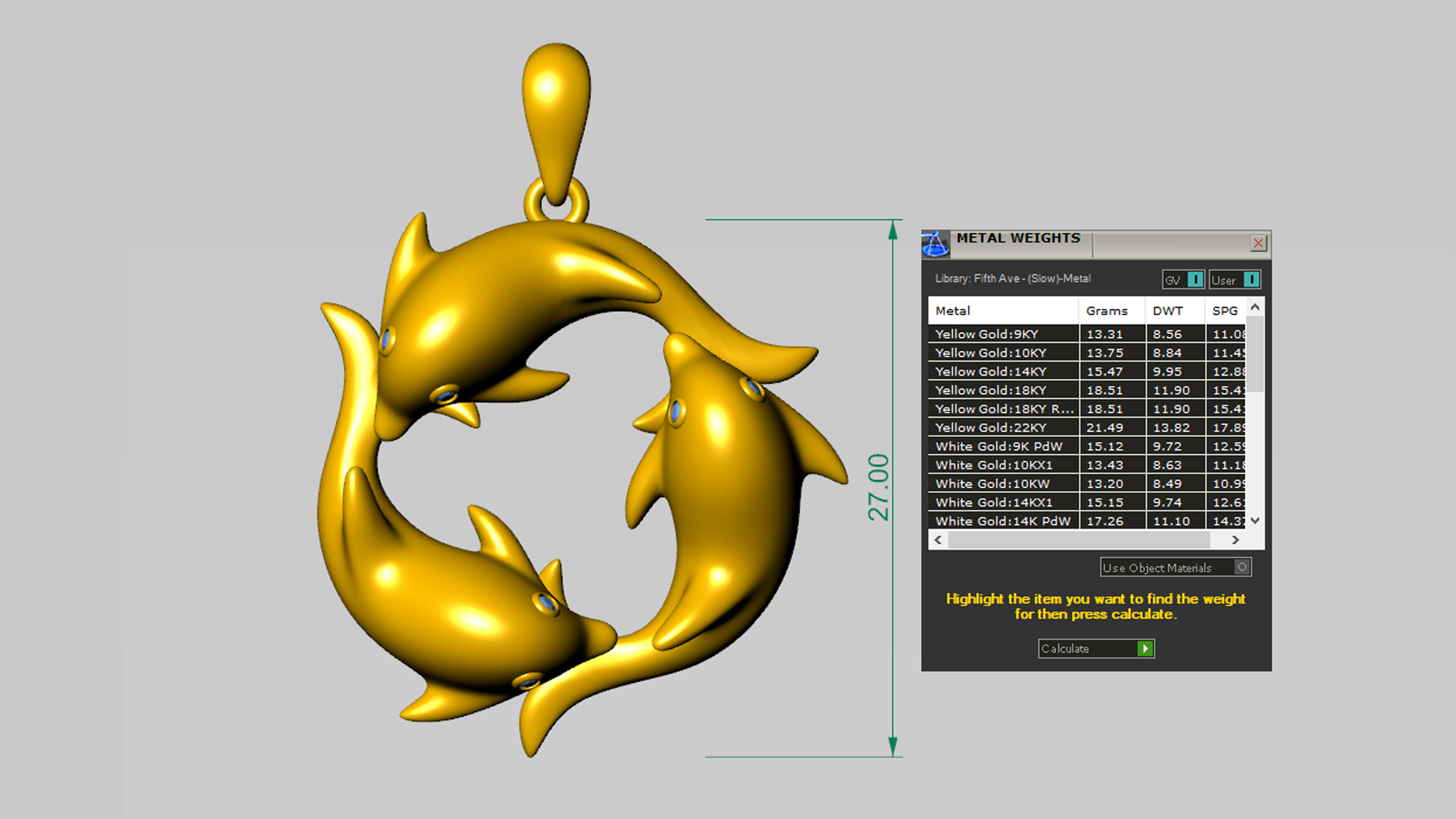 Dolphin Pendant 3D print model_3