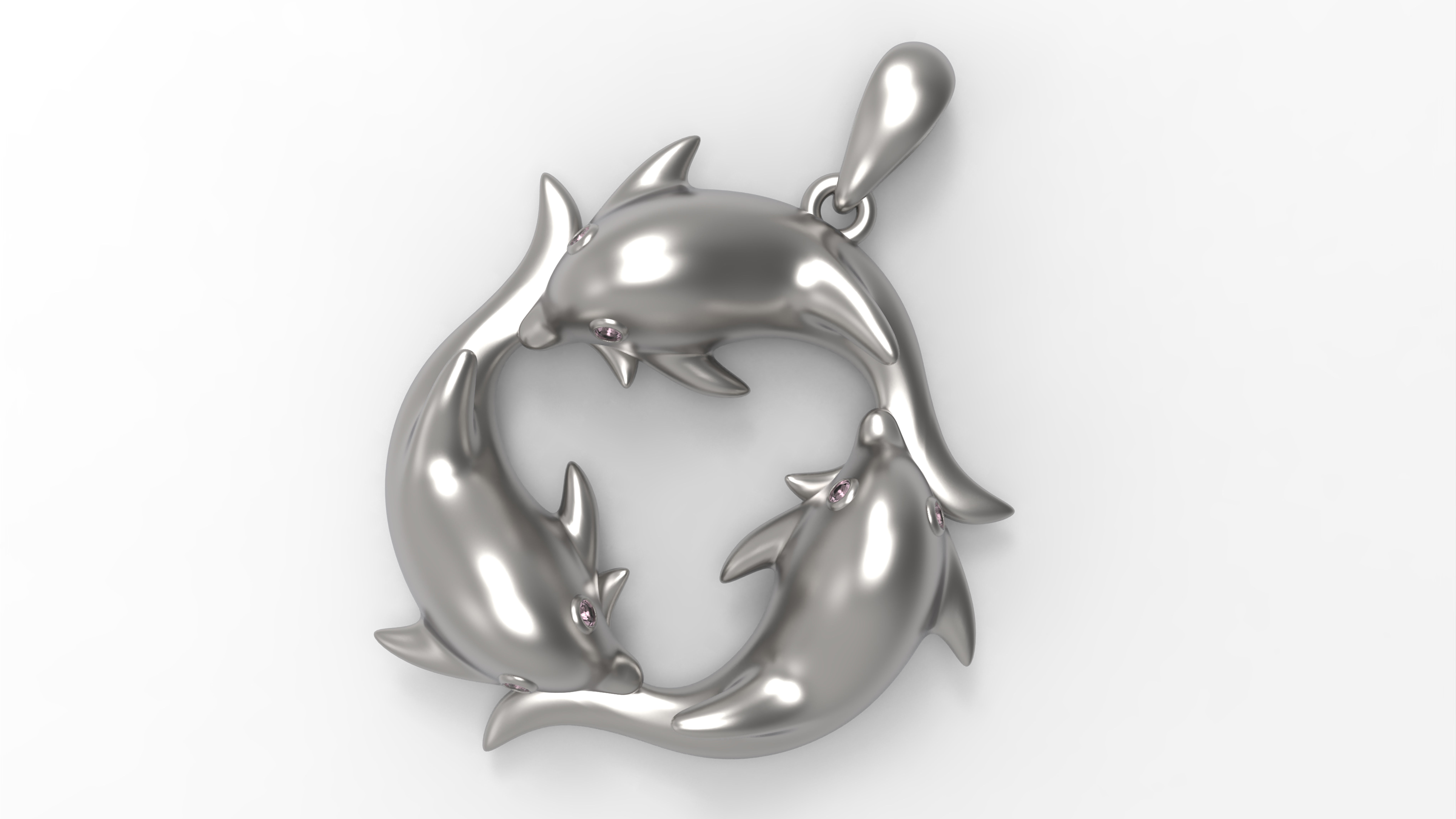 Dolphin Pendant 3D print model_6