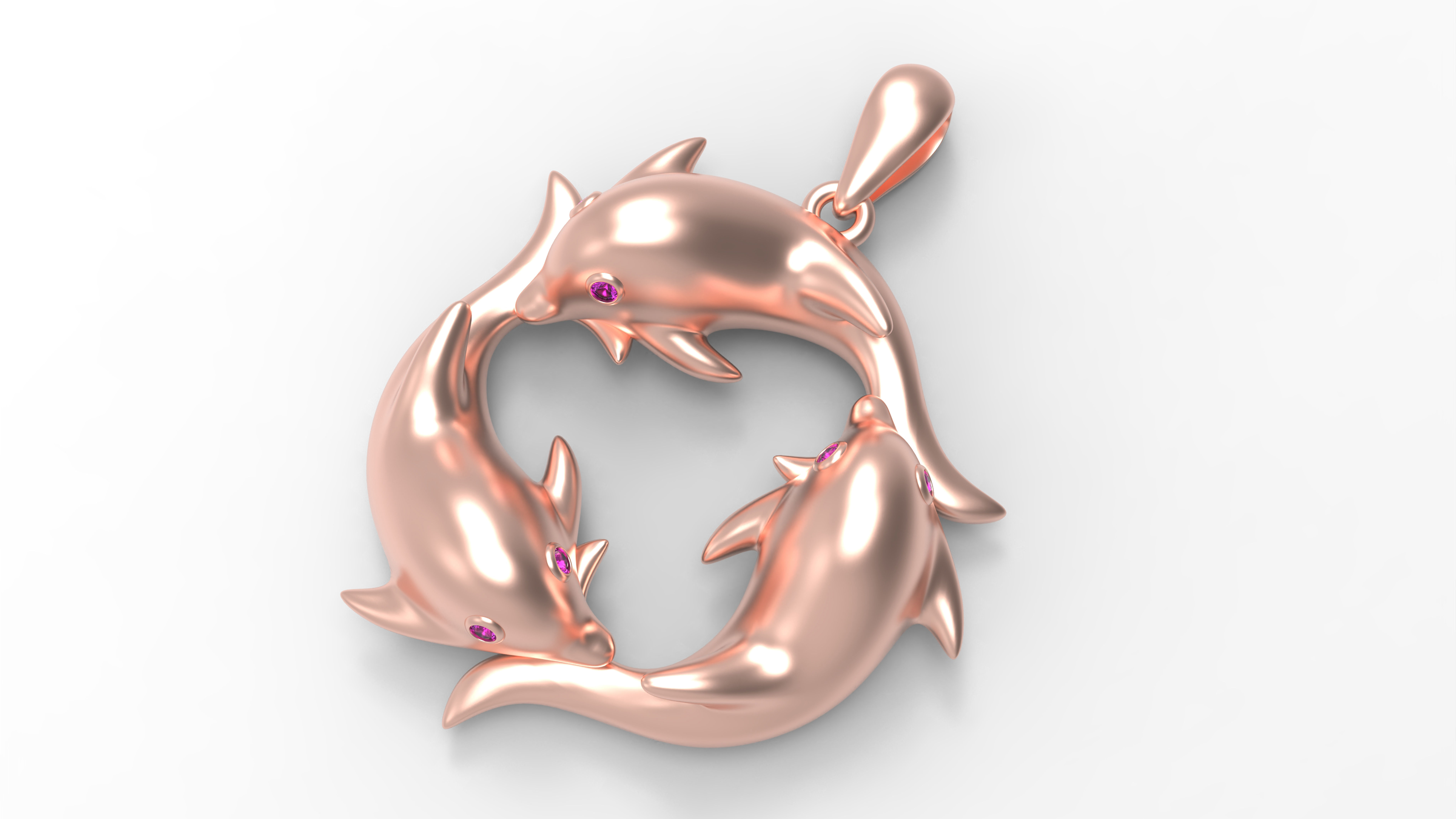 Dolphin Pendant 3D print model_2