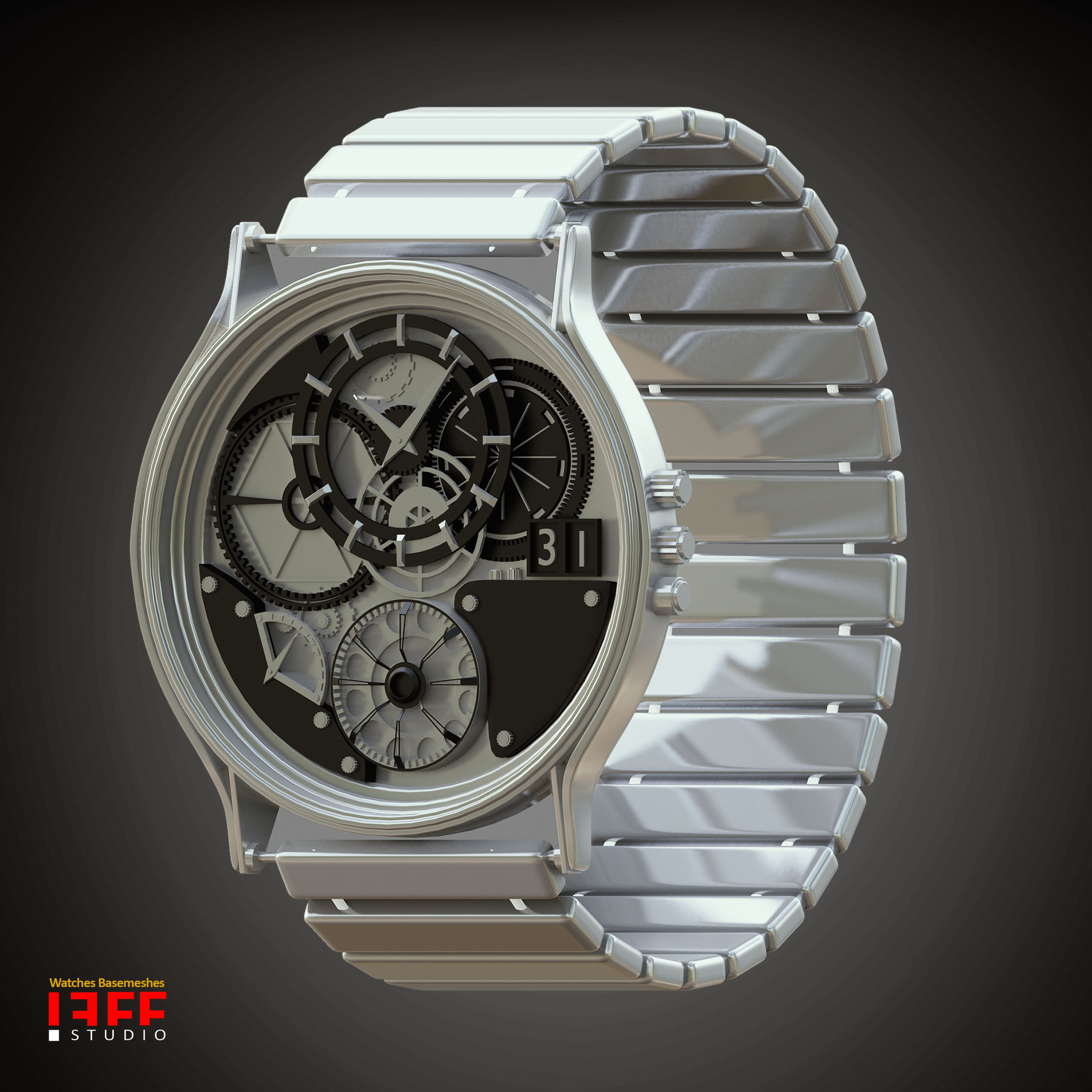 30 WATCHES BASEMESH IN DIFFERENT TYPES VOL 19 Low-poly 3D model_13