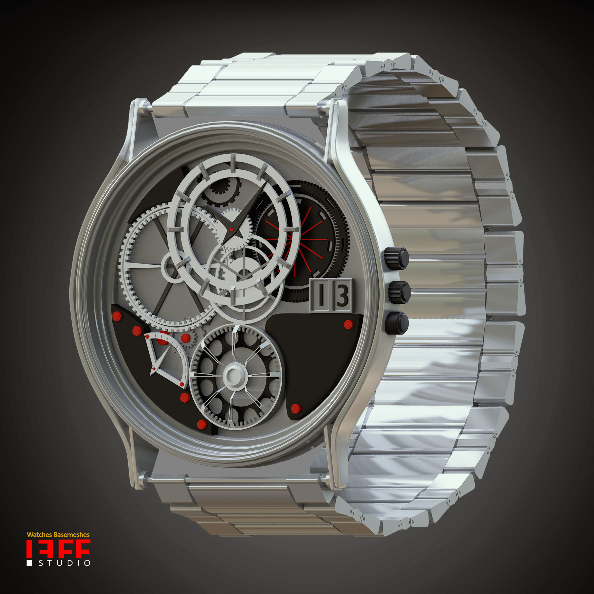 30 WATCHES BASEMESH IN DIFFERENT TYPES VOL 19 Low-poly 3D model_20