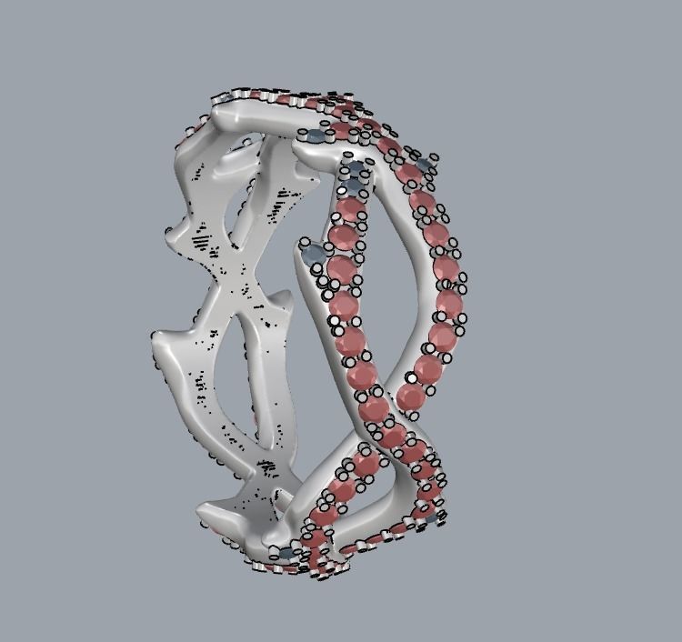 Thorn ring with diamonds 3D print model_23