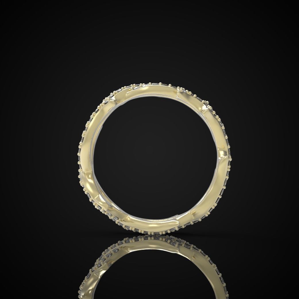 Thorn ring with diamonds 3D print model_4