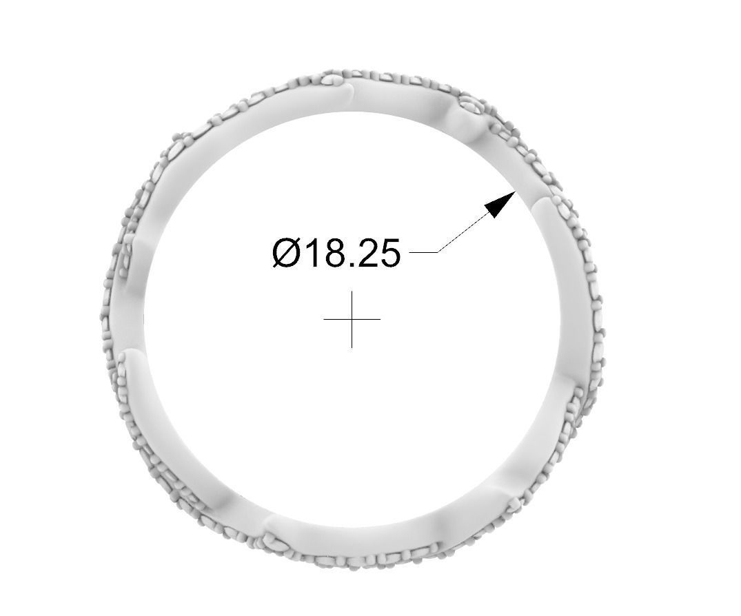 Thorn ring with diamonds 3D print model_21