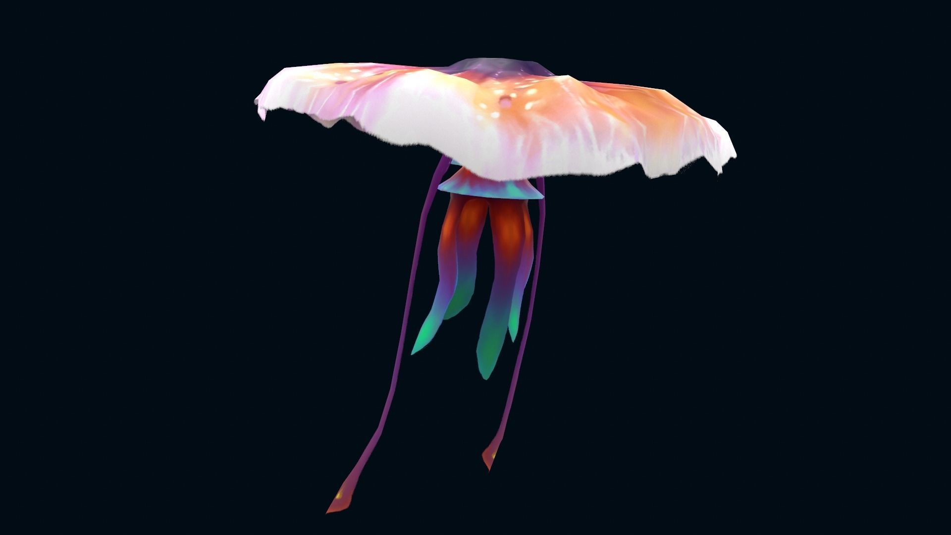 low-poly animated jellyfish Low-poly 3D model_7