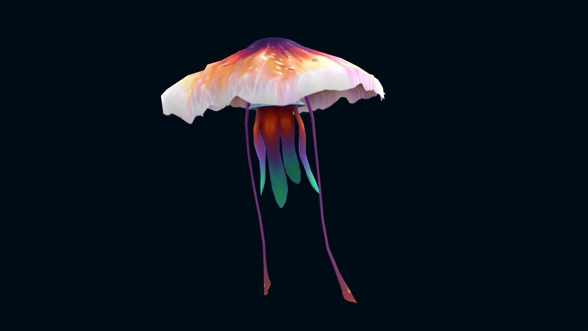 low-poly animated jellyfish Low-poly 3D model_4