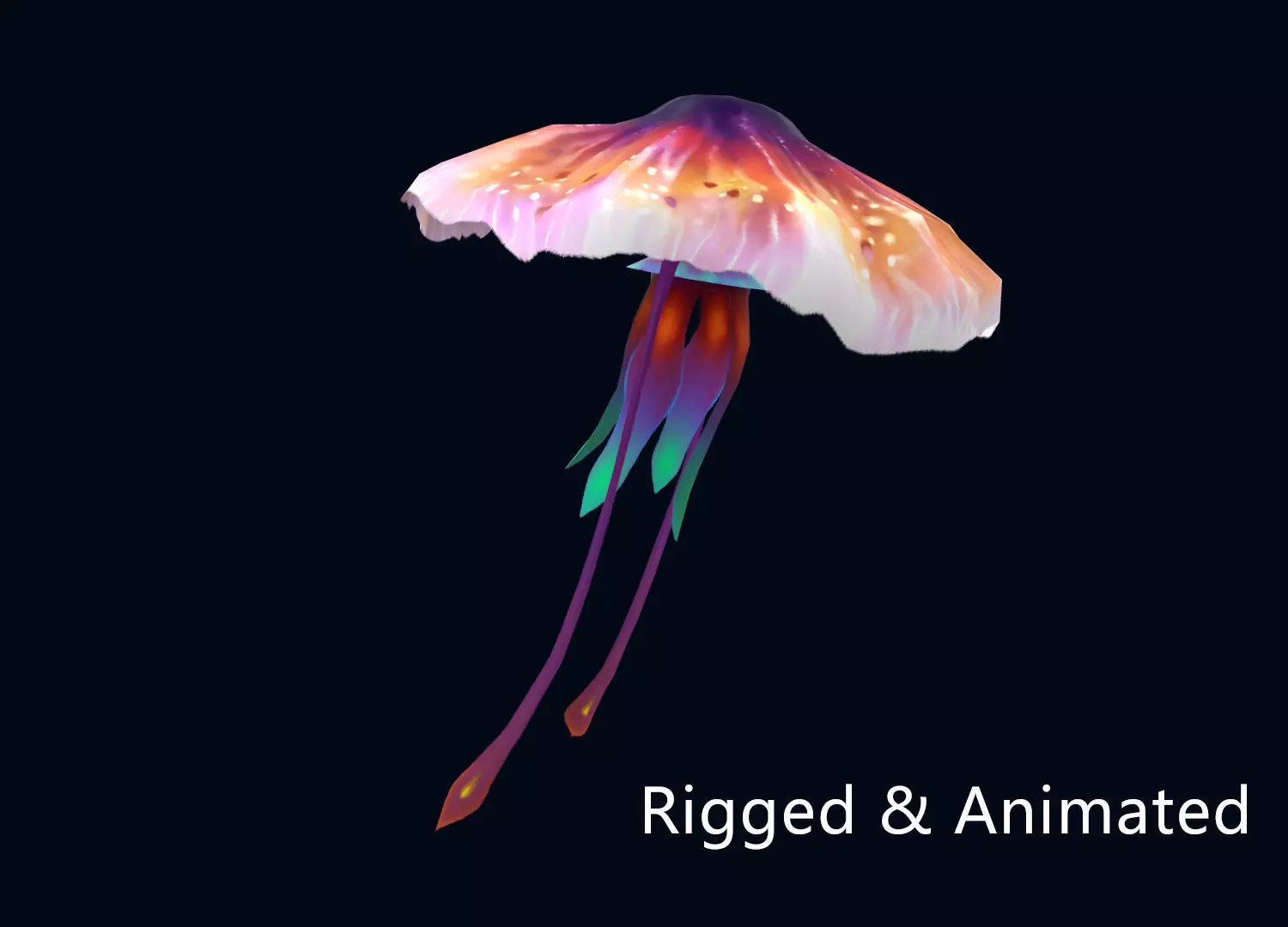 low-poly animated jellyfish Low-poly 3D model_0