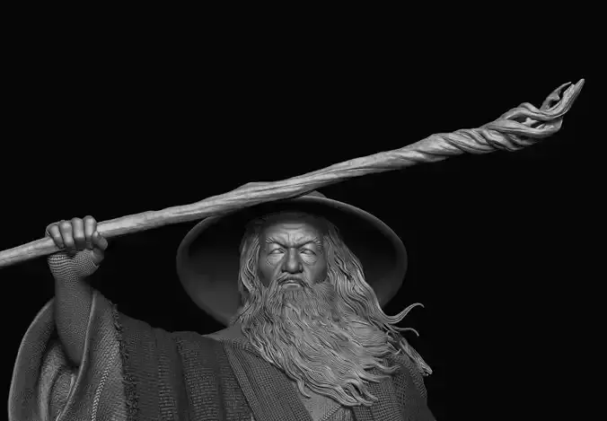 Gandalf cane-Gandalf staff 3d model 3D print model