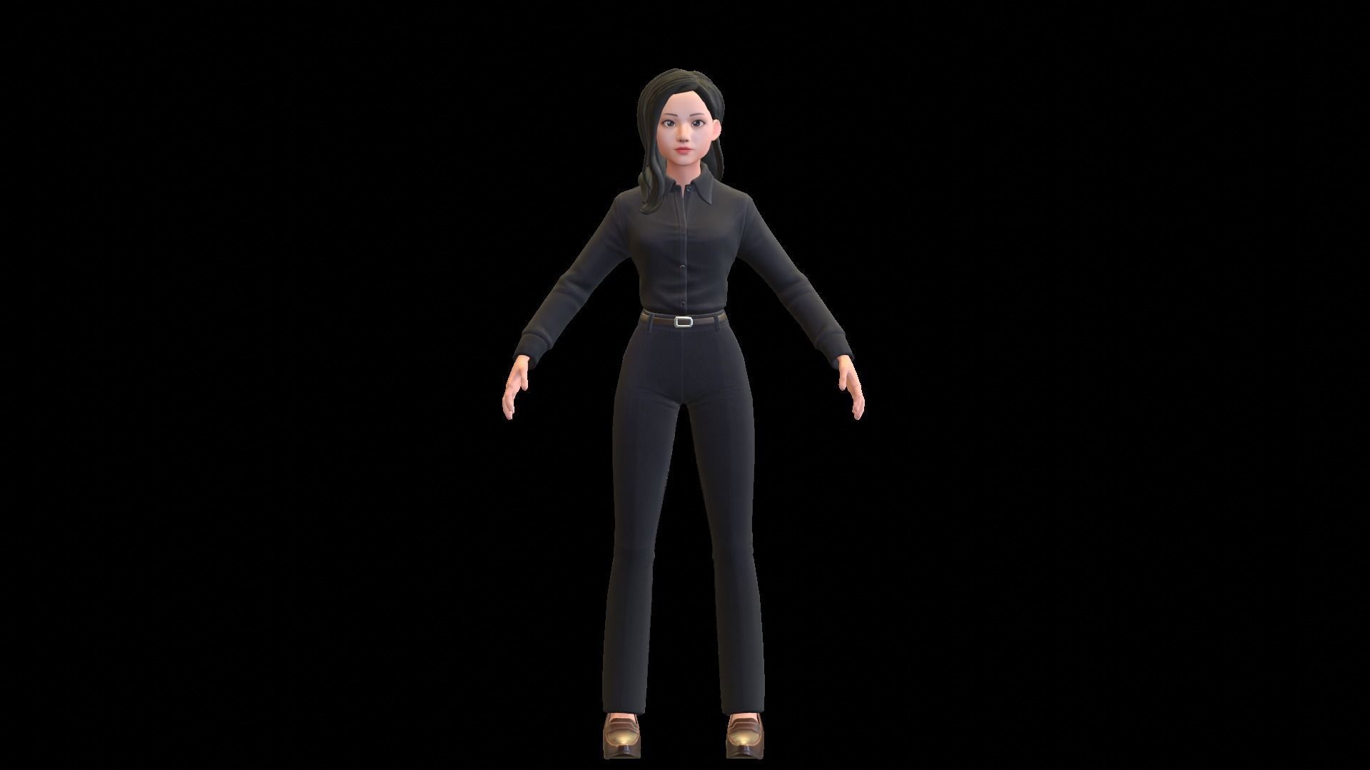 Girl Character 3D model_3