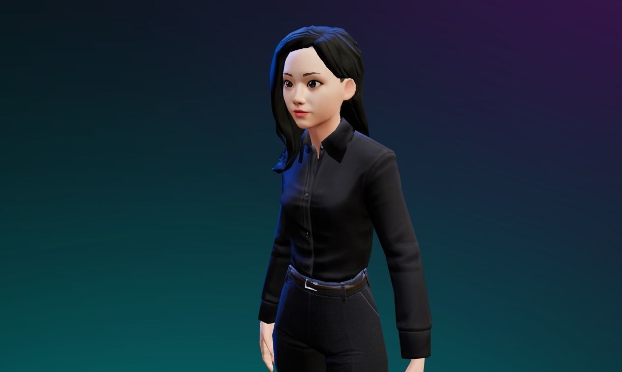 Girl Character 3D model_4