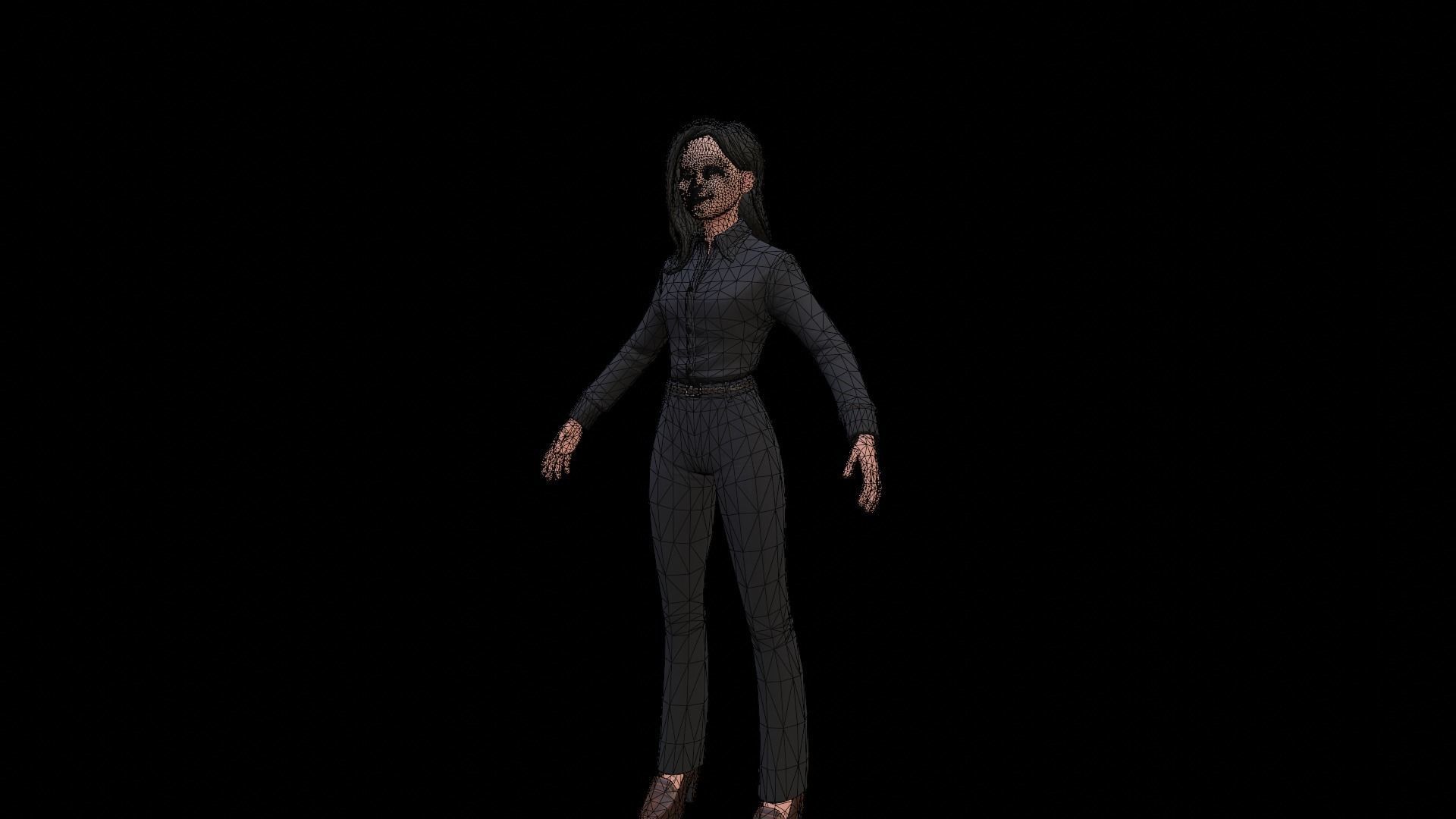 Girl Character 3D model_7