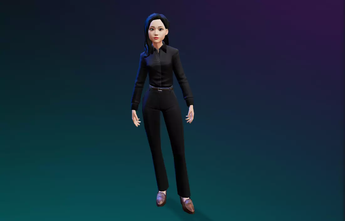 Girl Character 3D model_0