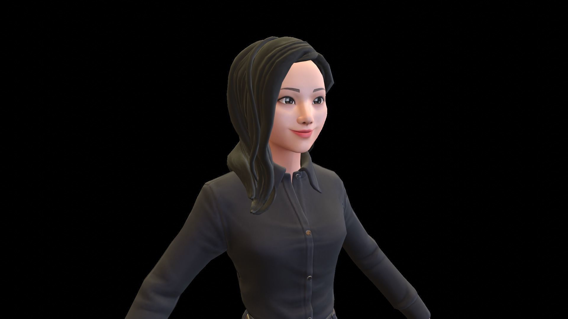 Girl Character 3D model_6