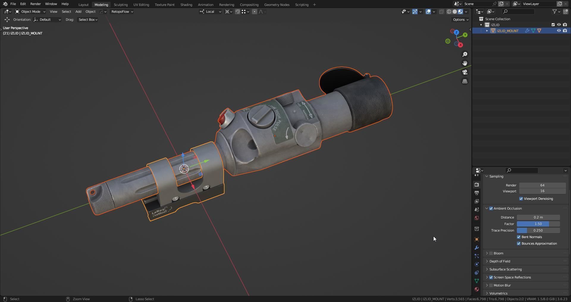 IZLID ULTRA HIGH POWER LASER Low-poly 3D model_9