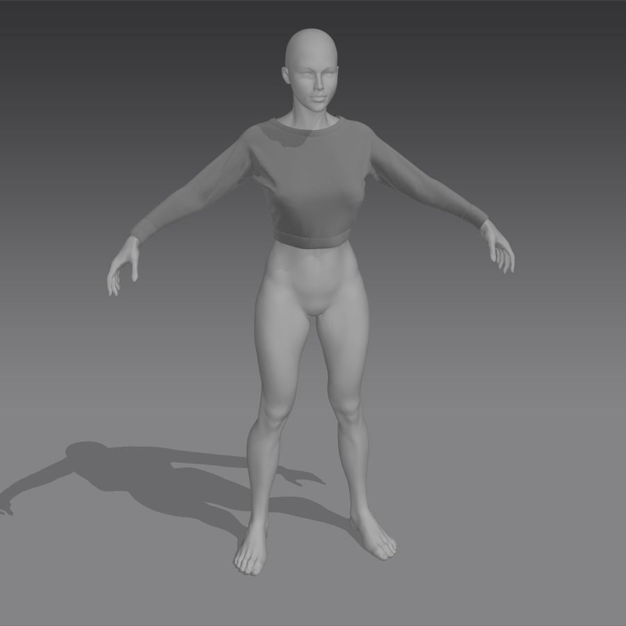 Clothes for Marvelous Designer Short Pullover Woman 3D model_5