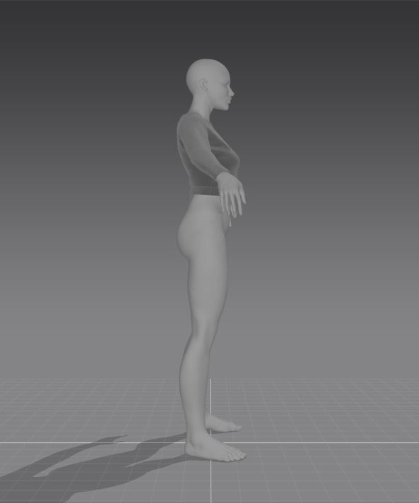 Clothes for Marvelous Designer Short Pullover Woman 3D model_2