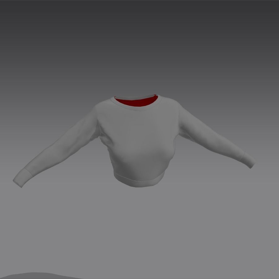 Clothes for Marvelous Designer Short Pullover Woman 3D model_4