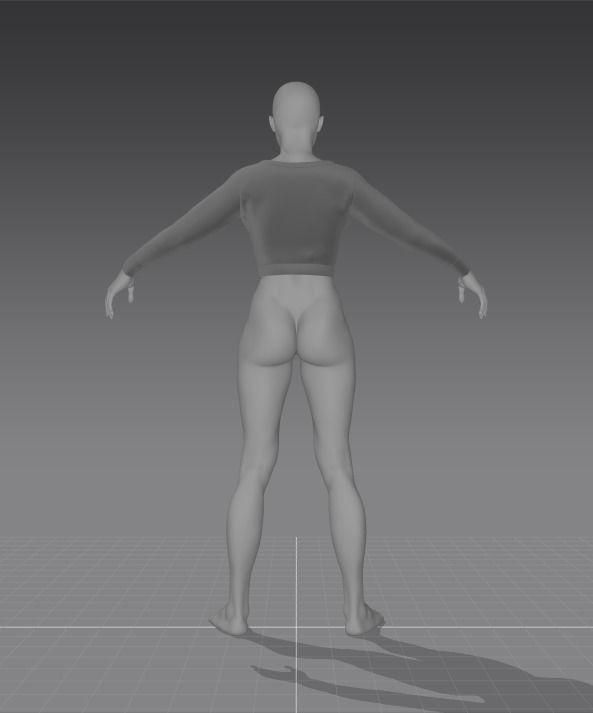 Clothes for Marvelous Designer Short Pullover Woman 3D model_1