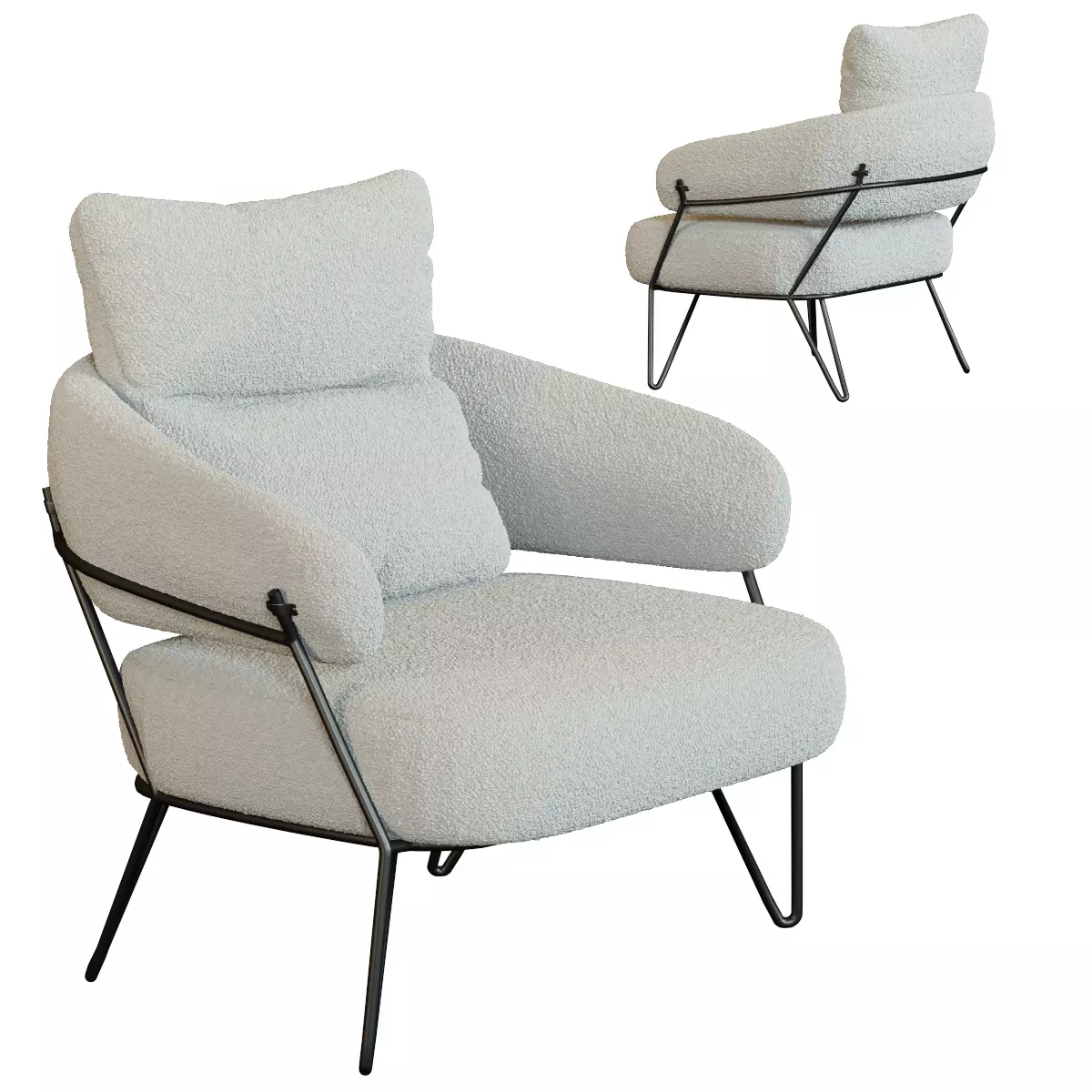 Armchair Peppo White 3D model