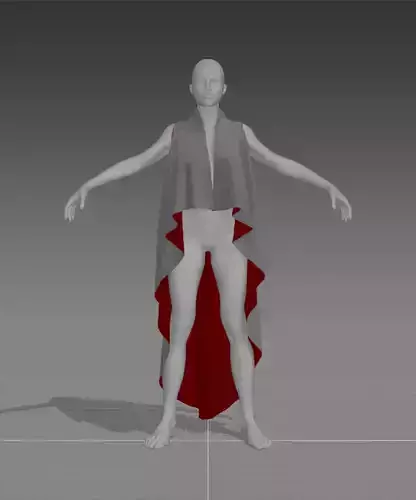 Clothes for Marvelous Designer Fashon Cape Woman 3D model