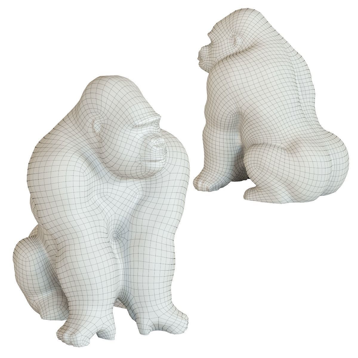 Deco Figurine Monkey Gorilla Front XXL 107cm 3D model_1