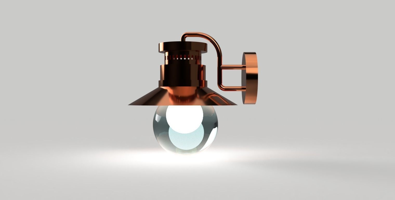 Lampenschirm copper light 3D model_1